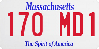 MA license plate 170MD1