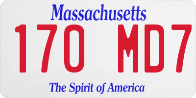 MA license plate 170MD7
