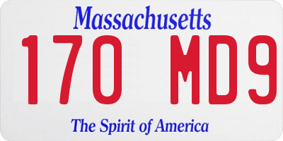 MA license plate 170MD9