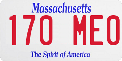 MA license plate 170ME0