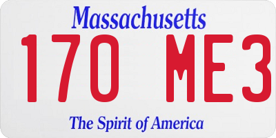 MA license plate 170ME3