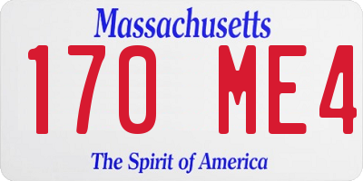 MA license plate 170ME4