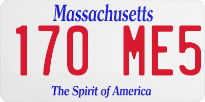 MA license plate 170ME5
