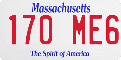 MA license plate 170ME6