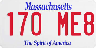 MA license plate 170ME8