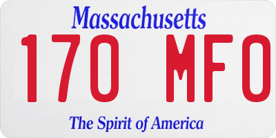 MA license plate 170MF0