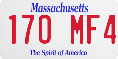 MA license plate 170MF4