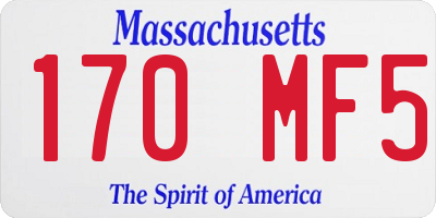 MA license plate 170MF5