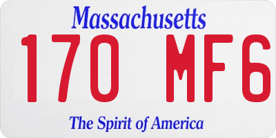 MA license plate 170MF6