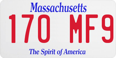 MA license plate 170MF9