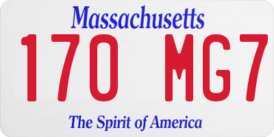MA license plate 170MG7