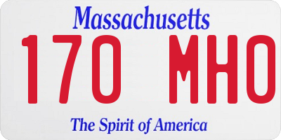 MA license plate 170MH0