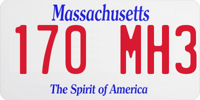 MA license plate 170MH3
