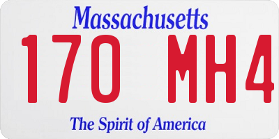 MA license plate 170MH4
