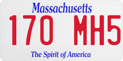 MA license plate 170MH5