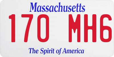 MA license plate 170MH6