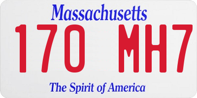 MA license plate 170MH7