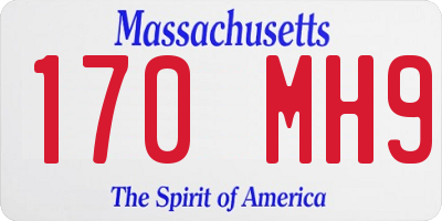 MA license plate 170MH9