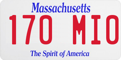 MA license plate 170MI0