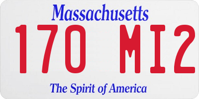 MA license plate 170MI2