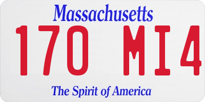 MA license plate 170MI4