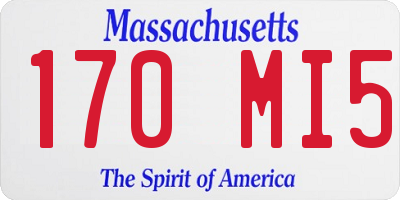 MA license plate 170MI5