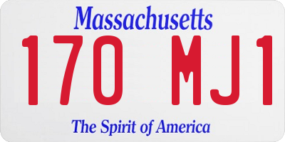 MA license plate 170MJ1