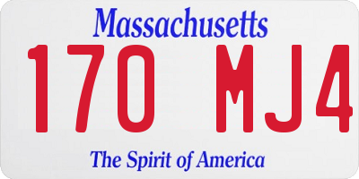 MA license plate 170MJ4