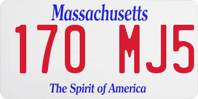 MA license plate 170MJ5