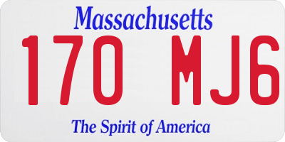 MA license plate 170MJ6