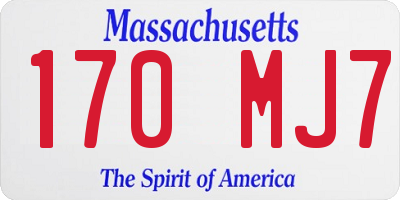 MA license plate 170MJ7
