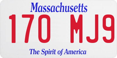 MA license plate 170MJ9