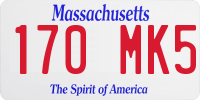 MA license plate 170MK5