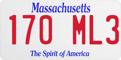 MA license plate 170ML3