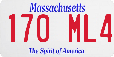 MA license plate 170ML4