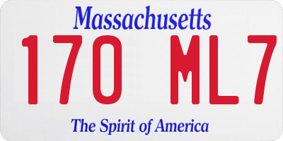 MA license plate 170ML7