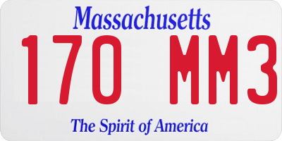 MA license plate 170MM3