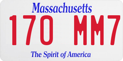 MA license plate 170MM7