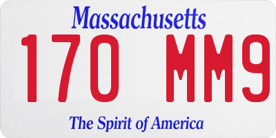MA license plate 170MM9