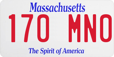 MA license plate 170MN0