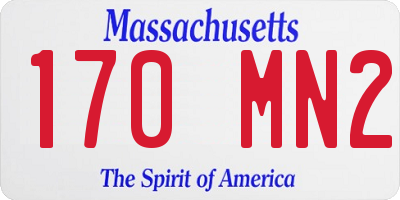 MA license plate 170MN2