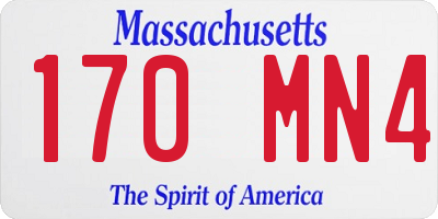 MA license plate 170MN4