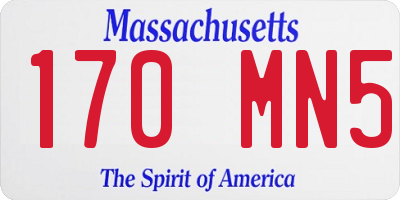 MA license plate 170MN5
