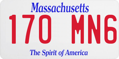 MA license plate 170MN6