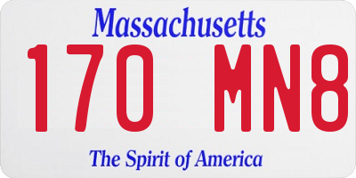 MA license plate 170MN8