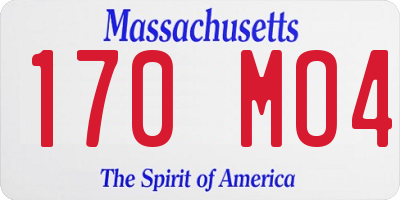 MA license plate 170MO4
