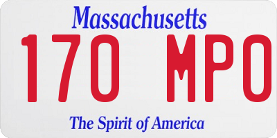 MA license plate 170MP0