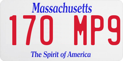 MA license plate 170MP9