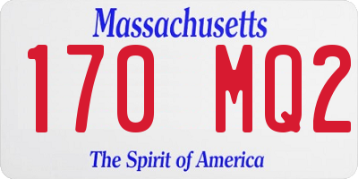 MA license plate 170MQ2