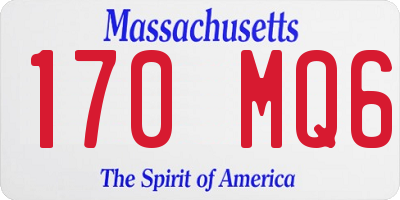 MA license plate 170MQ6